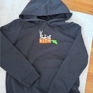 Kith Black Hoodie with Looney Tunes Graphic